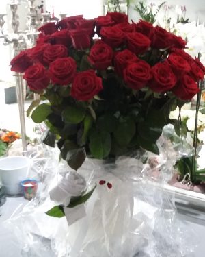 Bouquet longues tiges de roses