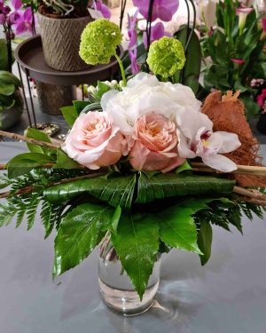 bouquet moderne hortensia blanc