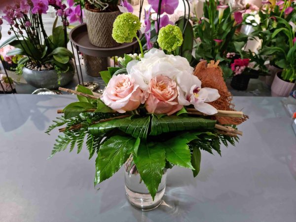 bouquet moderne hortensia blanc
