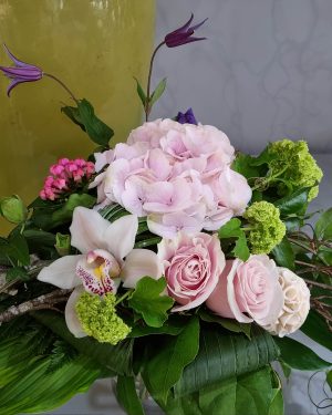 bouquet moderne hortensia rose